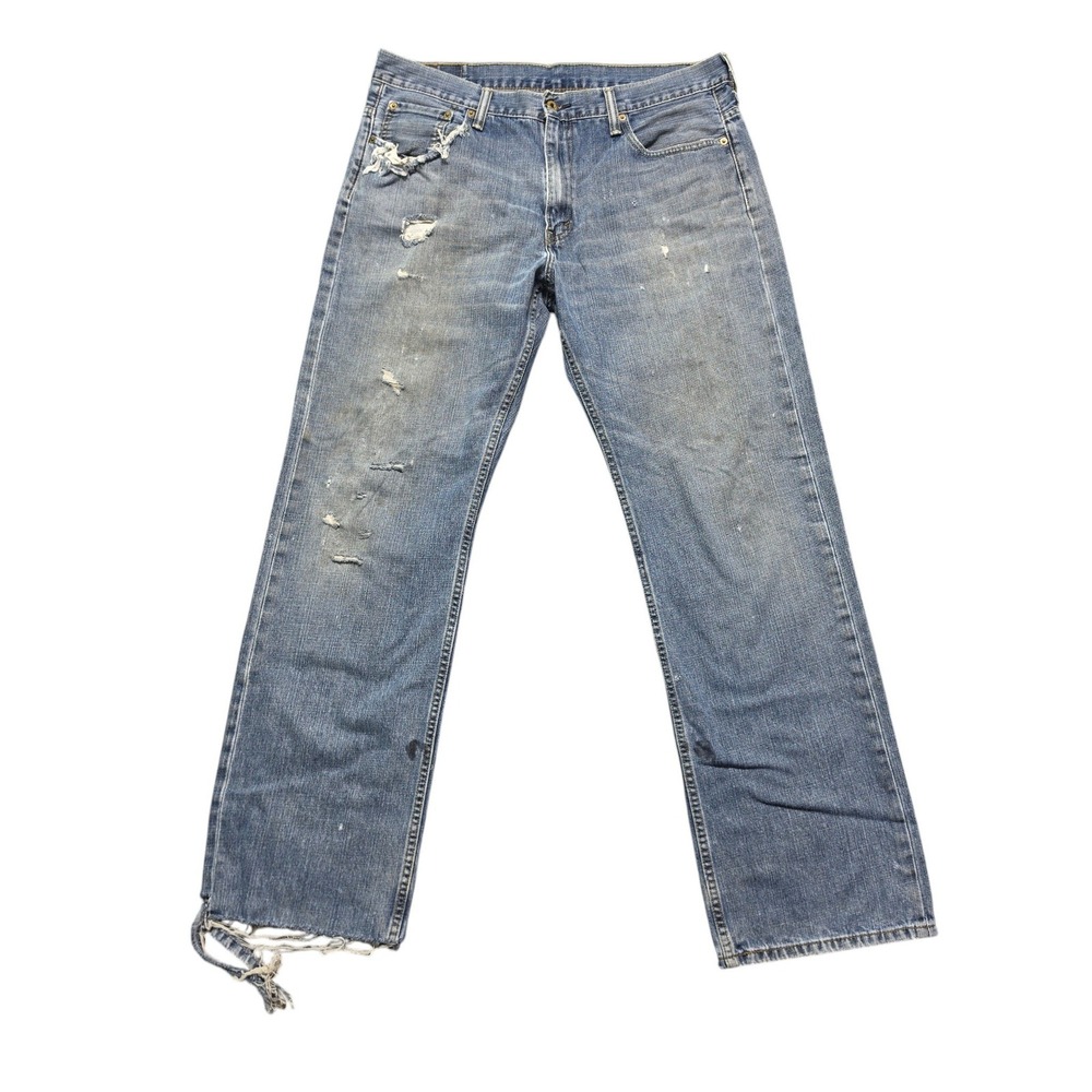 Distressed Vintage Skater Y2K 569 Relaxed Straight Jeans Mens 36x36 Blue Levis